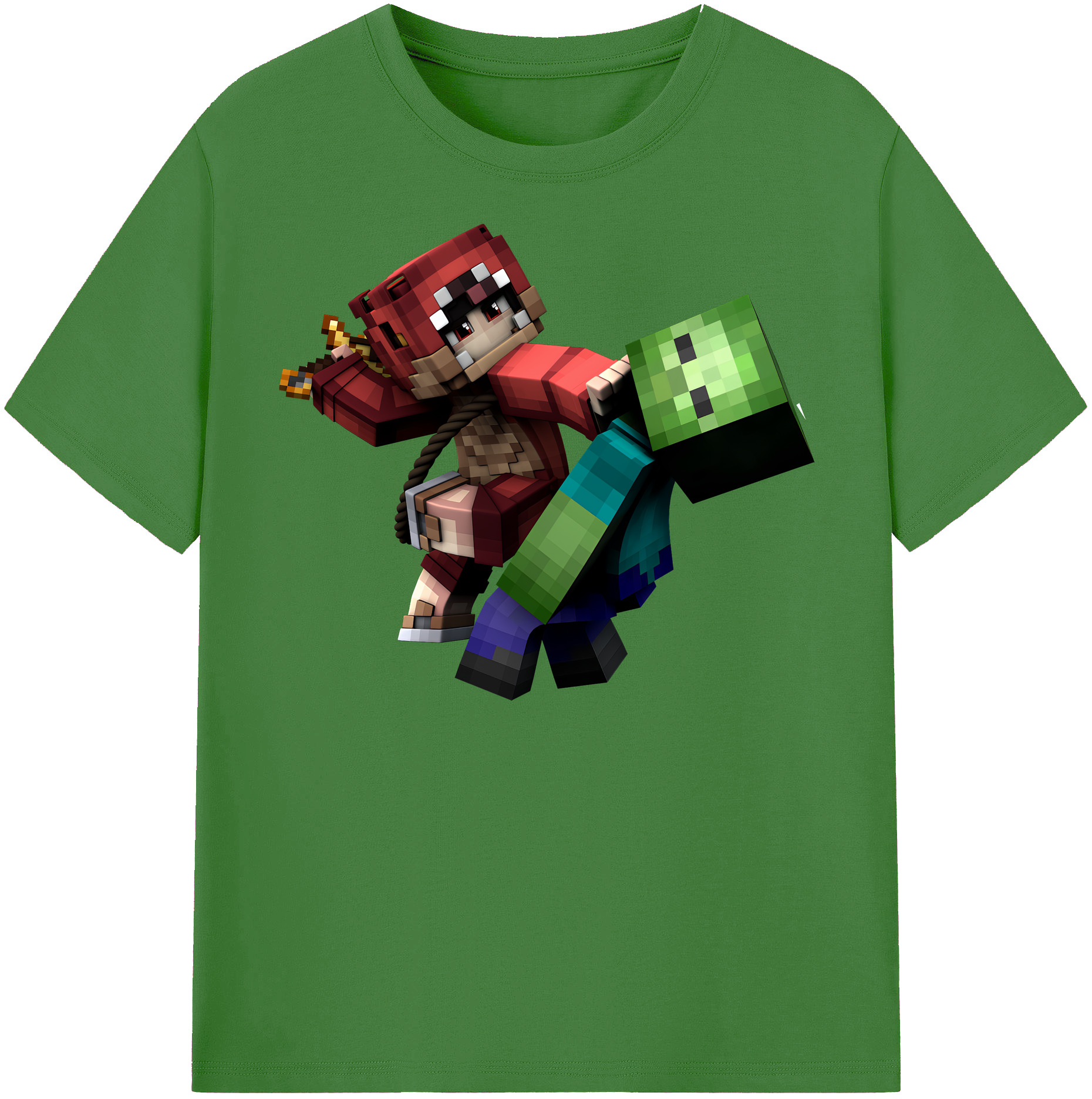 マインクラフト ブロックの世界 Minecraft MC Block world レディースカジュアルプリントTシャツ（綿100％）
